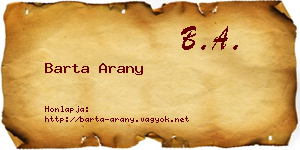 Barta Arany névjegykártya